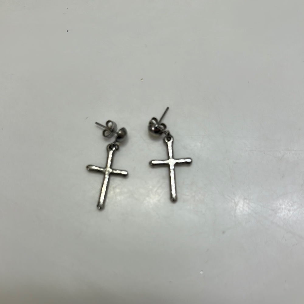 Silver Cross Earrings